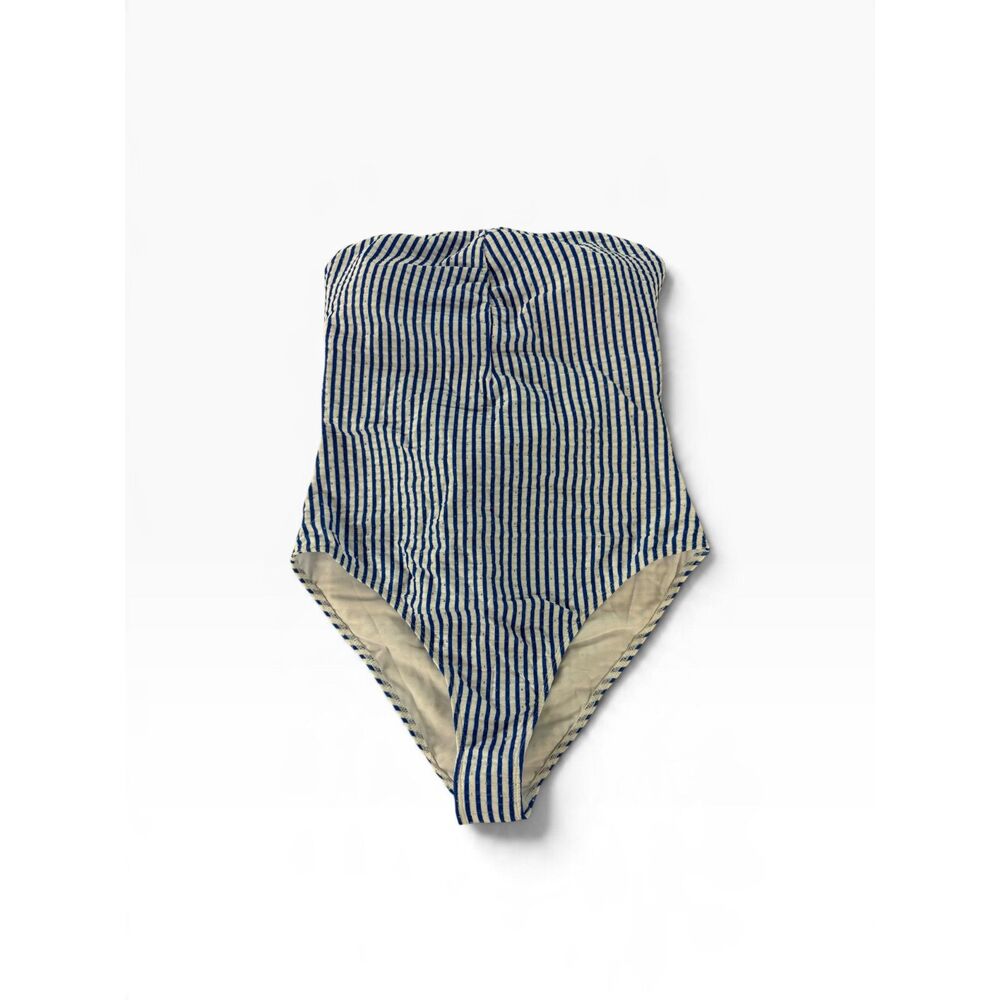 New Blue & White Striped One Piece Swimsuit XL